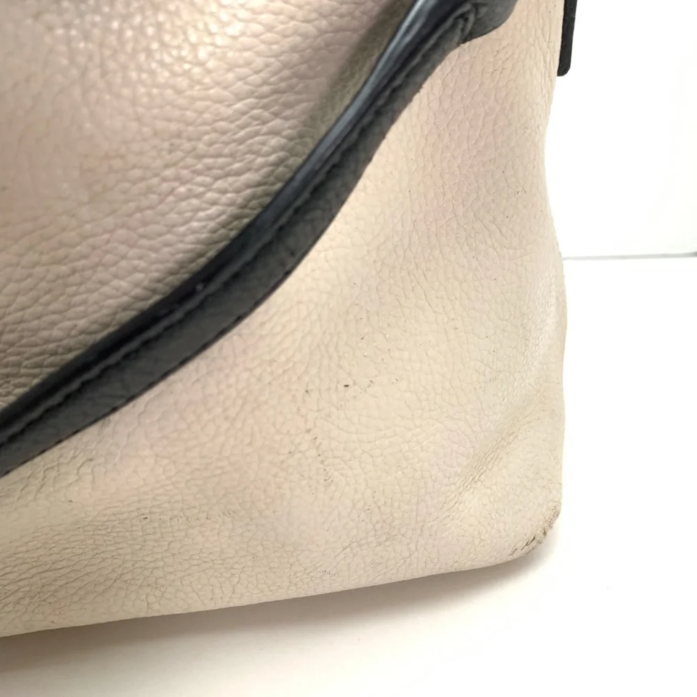 KATE SPADE Ivory Black Leather Handbag Purse Tote - Picture 4 of 16